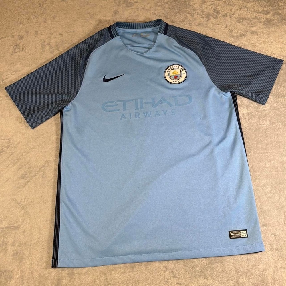 Authentic Vintage 2016 Nike Manchester City Home Jersey | Sky Blue | Large